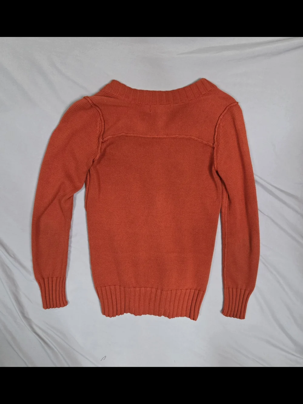 Banana Republic 100% Cotton Orange V-Neck Sweater XS